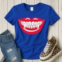 Halloween Funny Vampire Teeth Braces Orthodontist Dentist Cool Gift Women's T-Shirt thumb 3