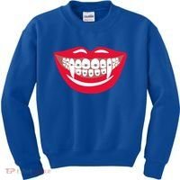 Halloween Funny Vampire Teeth Braces Orthodontist Dentist Cool Gift Kids Sweatshirt thumb 0
