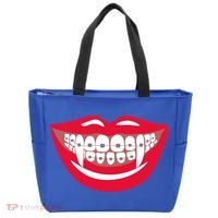 Halloween Funny Vampire Teeth Braces Orthodontist Dentist Cool Gift Tote Bag thumb 0