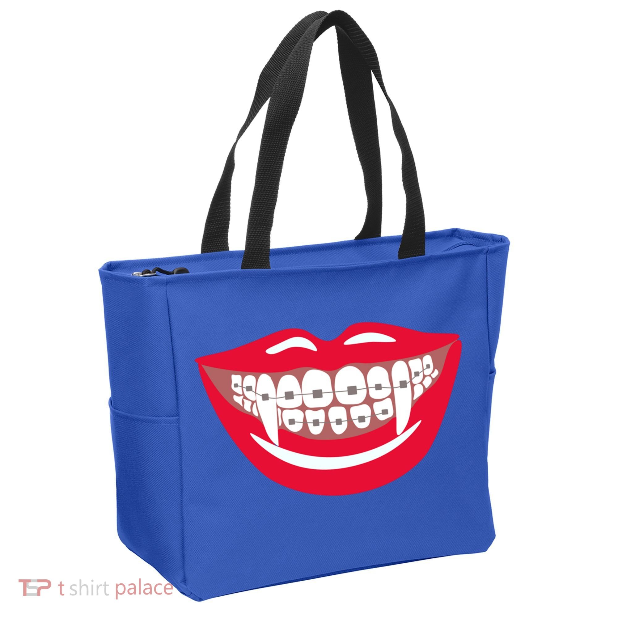 Halloween Funny Vampire Teeth Braces Orthodontist Dentist Cool Gift Tote Bag