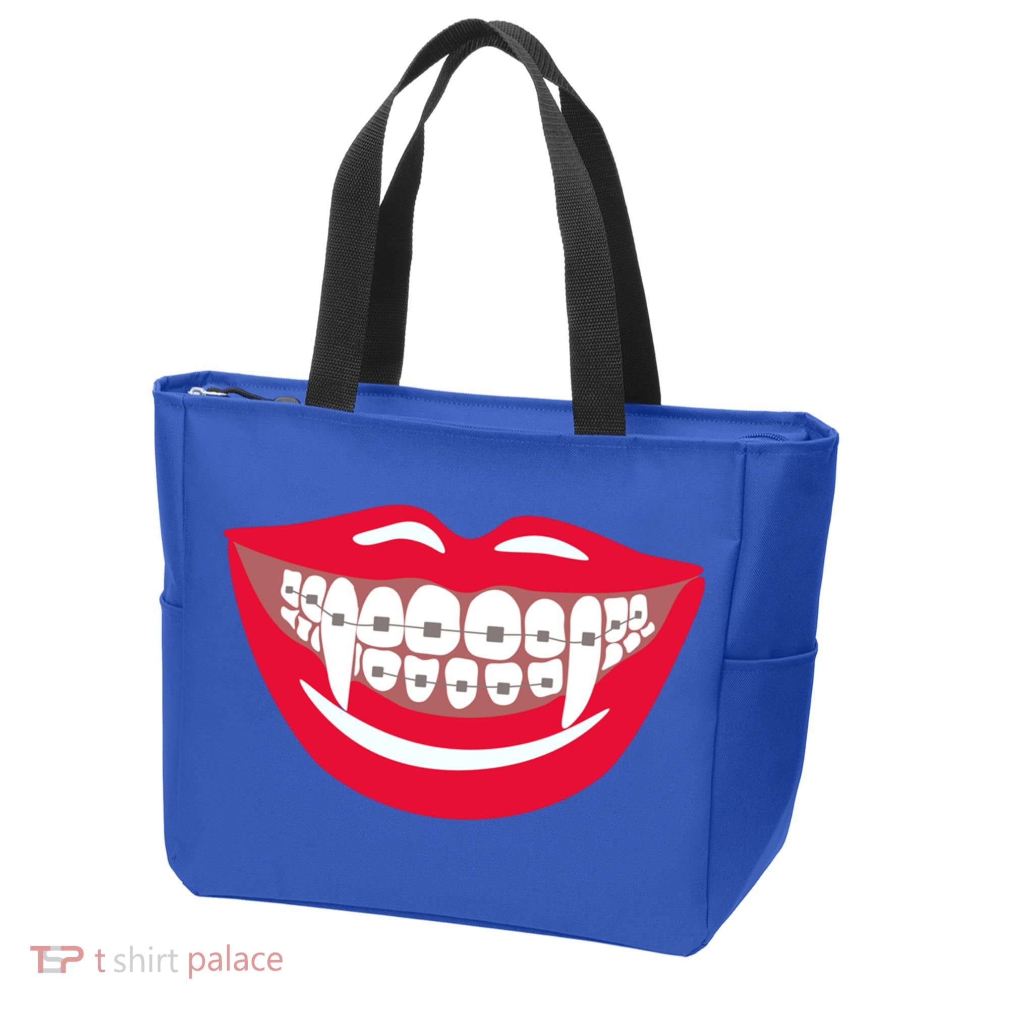 Halloween Funny Vampire Teeth Braces Orthodontist Dentist Cool Gift Tote Bag