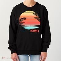 Hawaii Family Vacation Sunset Illustration Gift Women's Sweatshirt thumb 0