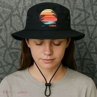 Hawaii Family Vacation Sunset Illustration Gift Bucket Hat thumb 3