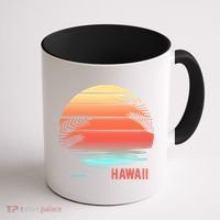 Hawaii Family Vacation Sunset Illustration Gift Coffee Mug thumb 1