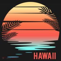 Hawaii Family Vacation Sunset Illustration Gift Women's Hoodie thumb 2