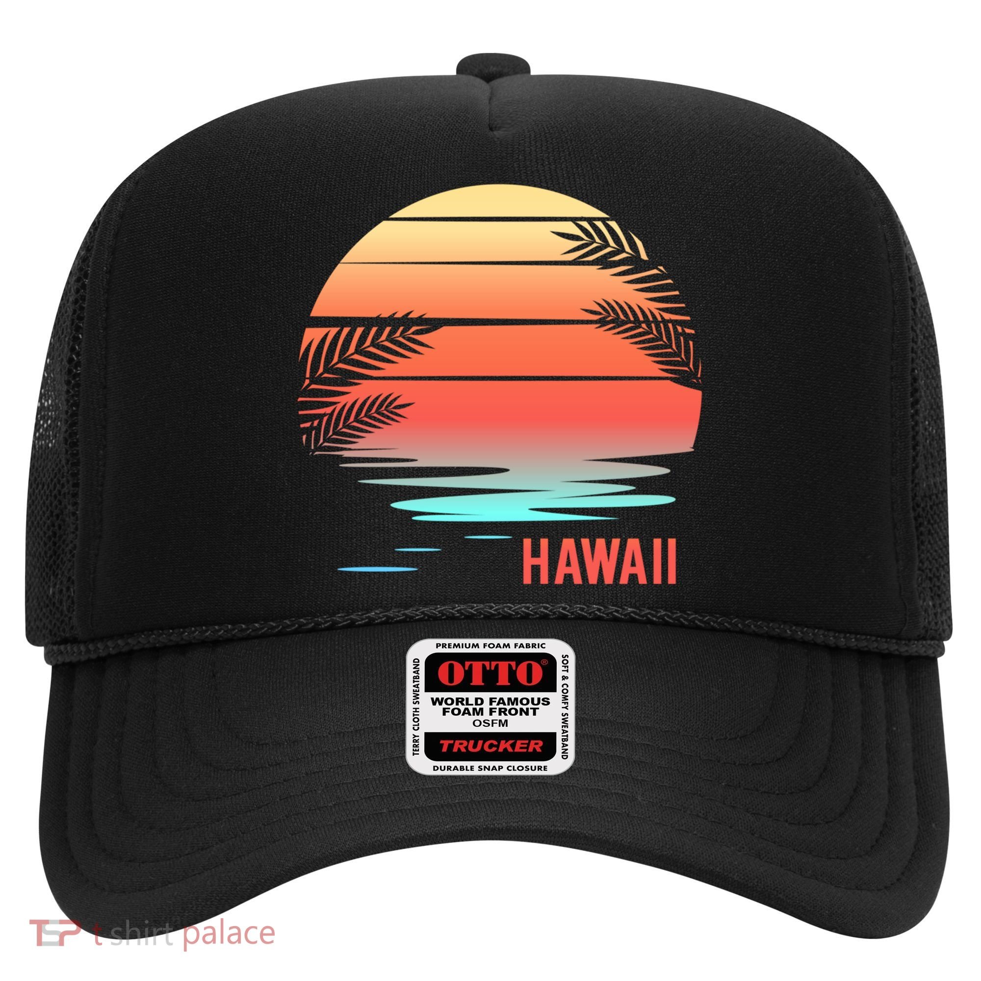 Hawaii Family Vacation Sunset Illustration Gift Hat