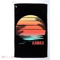 Hawaii Family Vacation Sunset Illustration Gift Golf Towel thumb 0