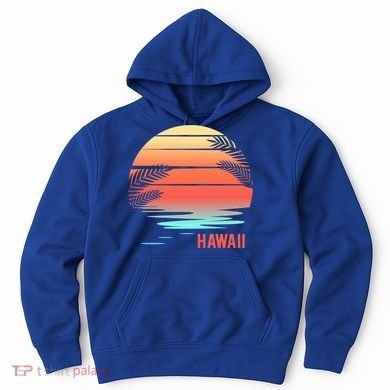 Hawaii Family Vacation Sunset Illustration Gift Hoodie