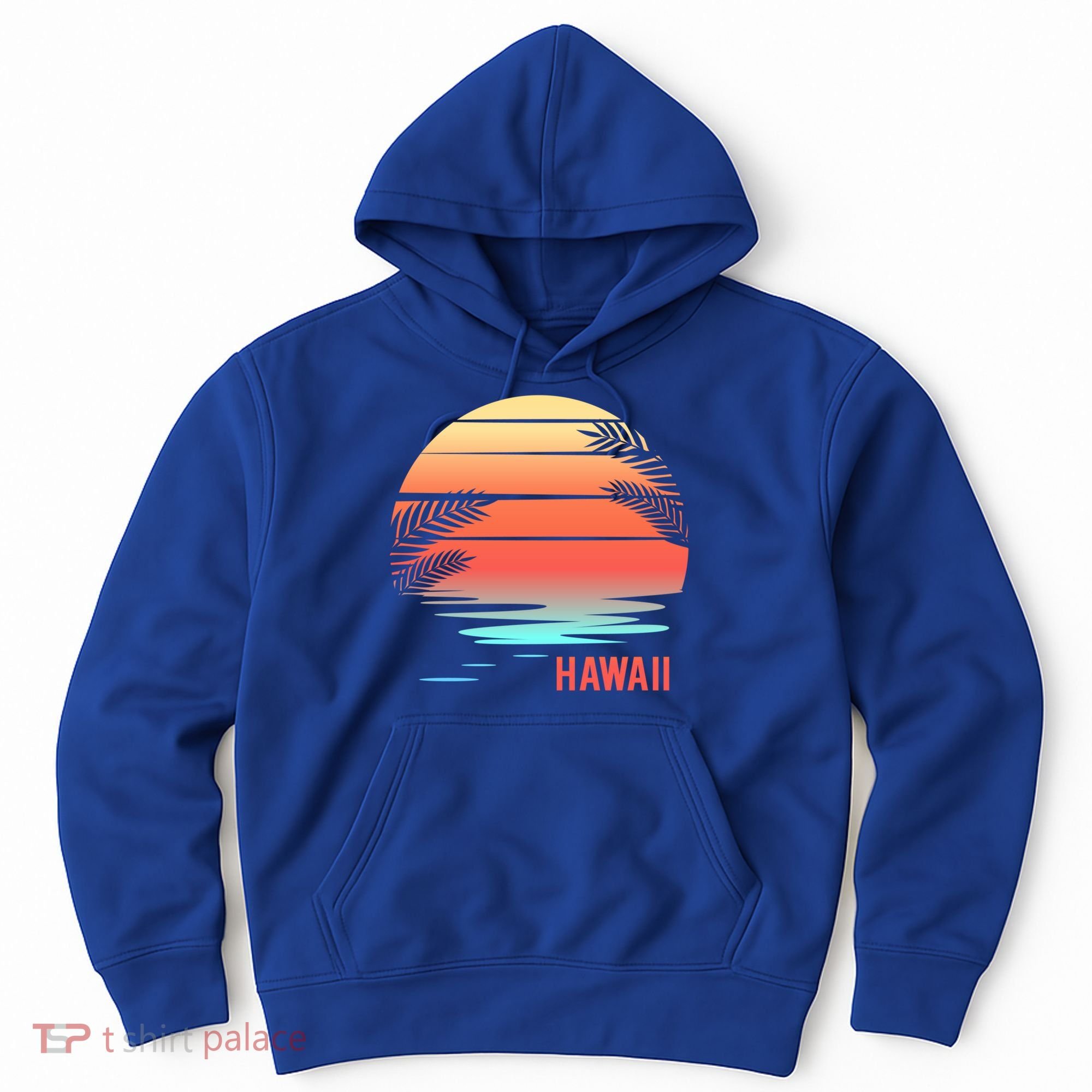 Hawaii Family Vacation Sunset Illustration Gift Hoodie