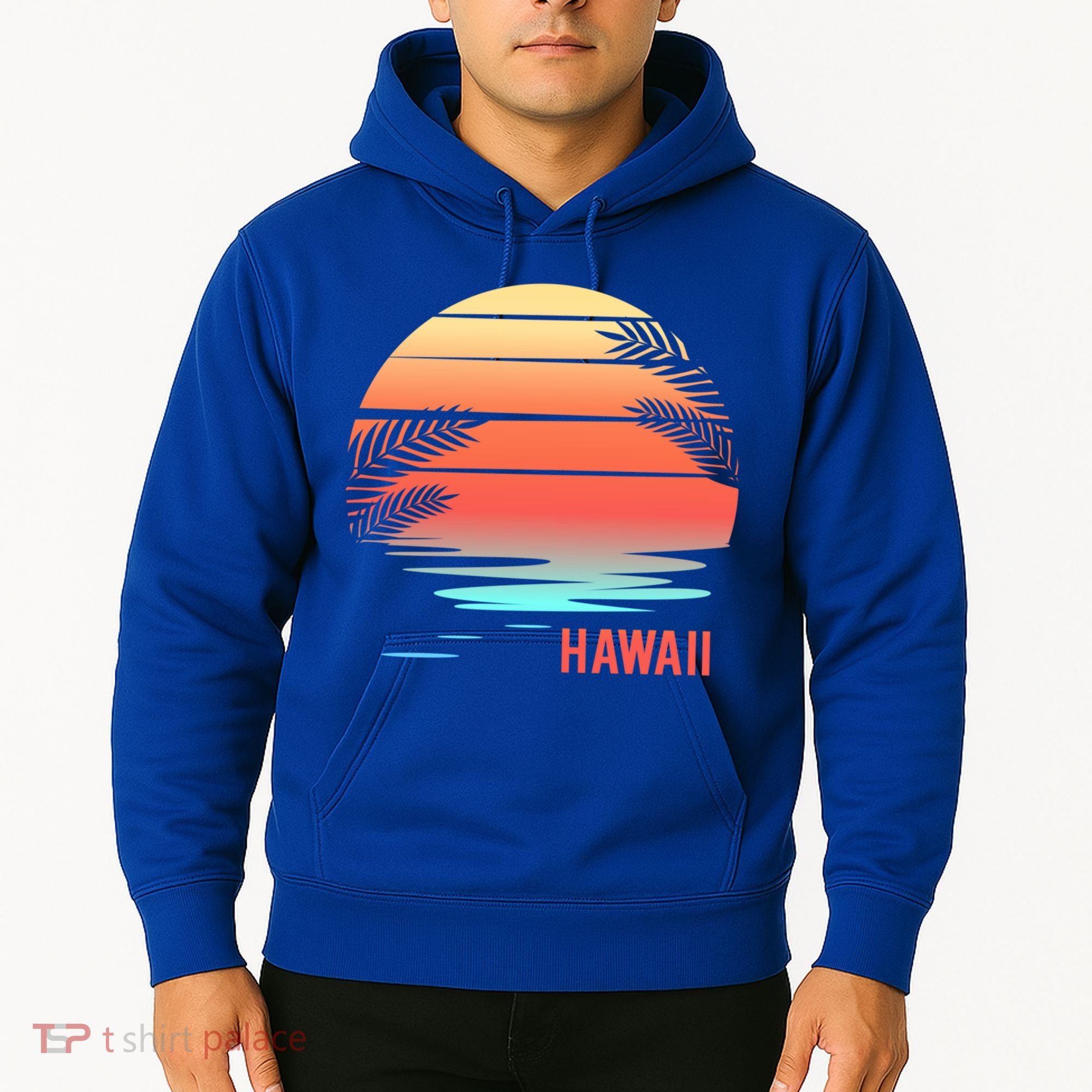 Hawaii Family Vacation Sunset Illustration Gift Hoodie
