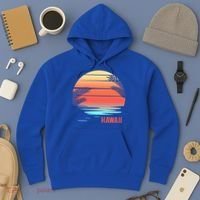 Hawaii Family Vacation Sunset Illustration Gift Hoodie thumb 3