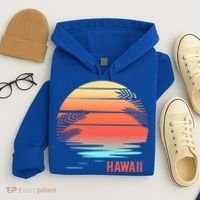 Hawaii Family Vacation Sunset Illustration Gift Hoodie thumb 4