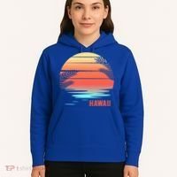 Hawaii Family Vacation Sunset Illustration Gift Hoodie thumb 5