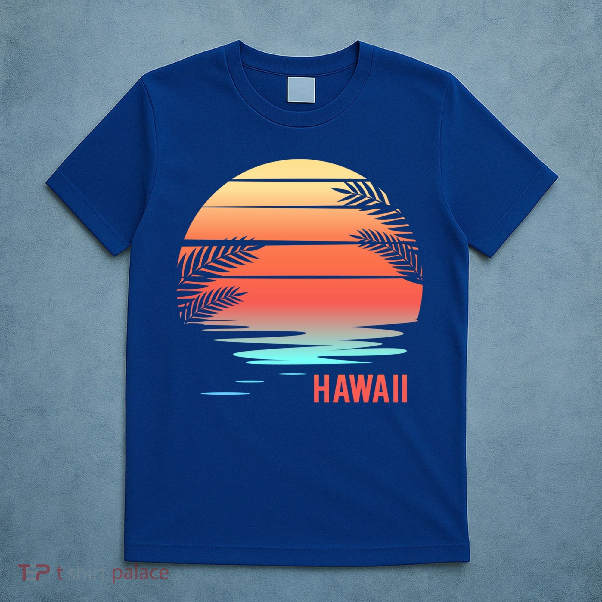 Hawaii Family Vacation Sunset Illustration Gift T-Shirt