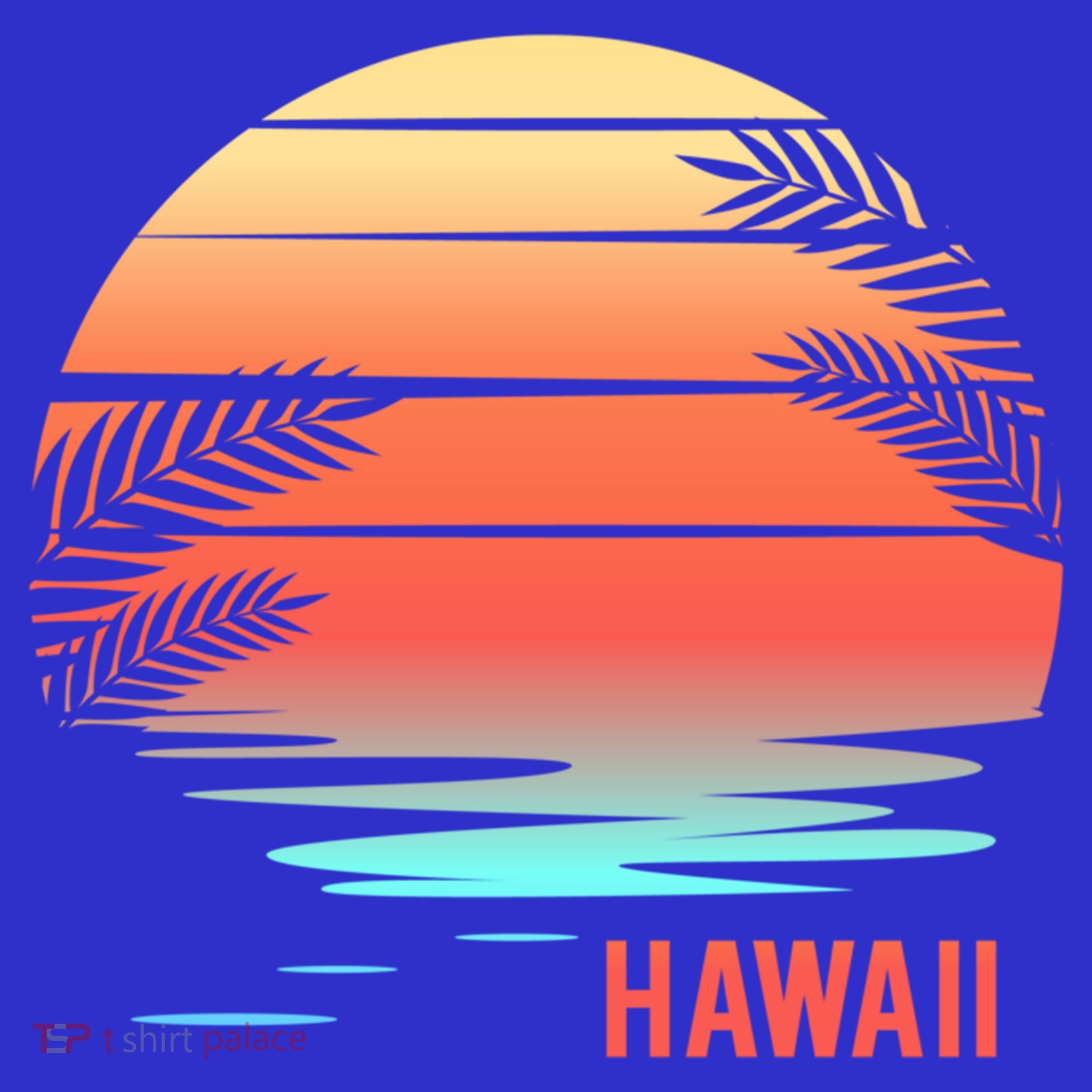 Hawaii Family Vacation Sunset Illustration Gift T-Shirt