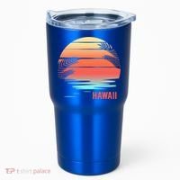 Hawaii Family Vacation Sunset Illustration Gift Tumbler thumb 0