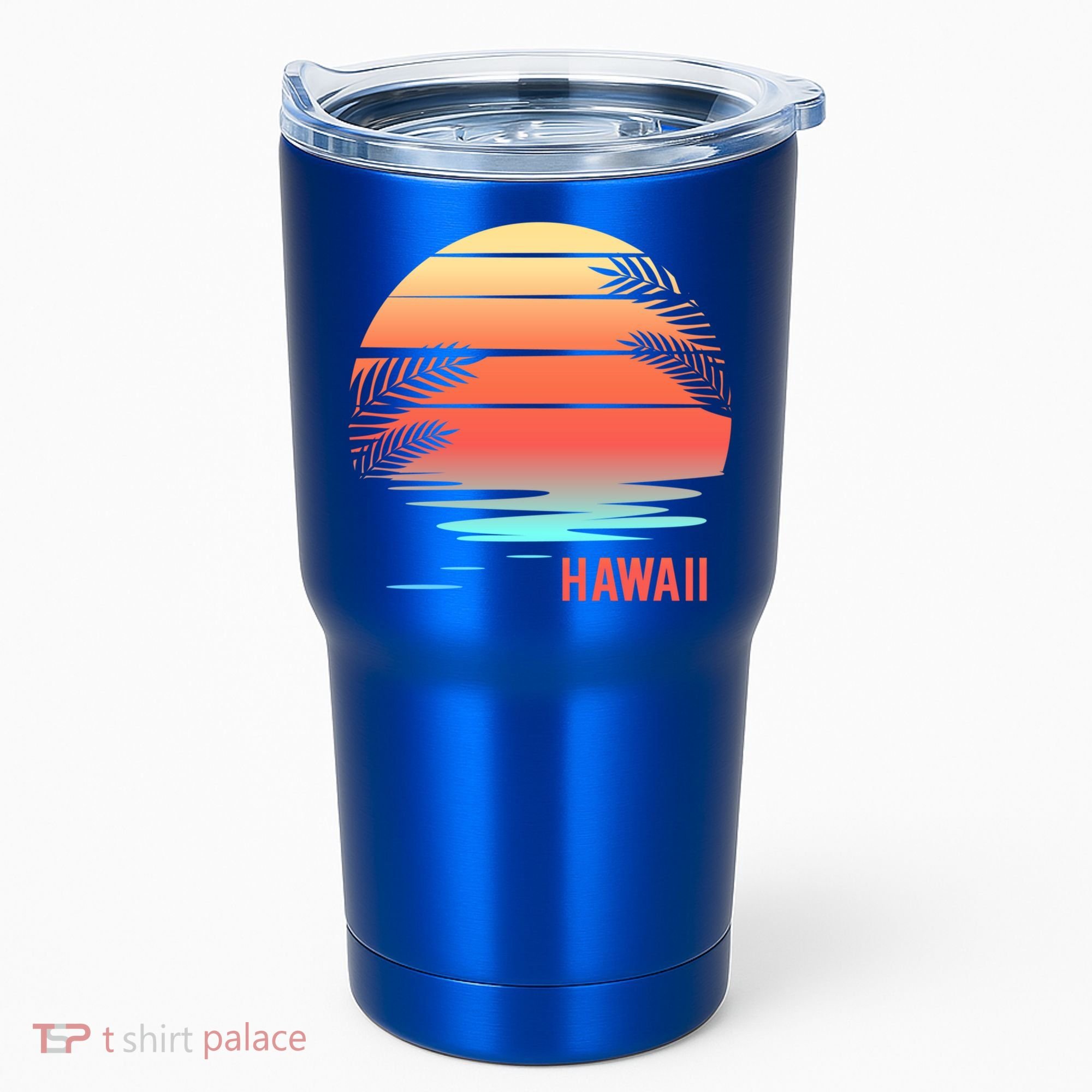 Hawaii Family Vacation Sunset Illustration Gift Tumbler