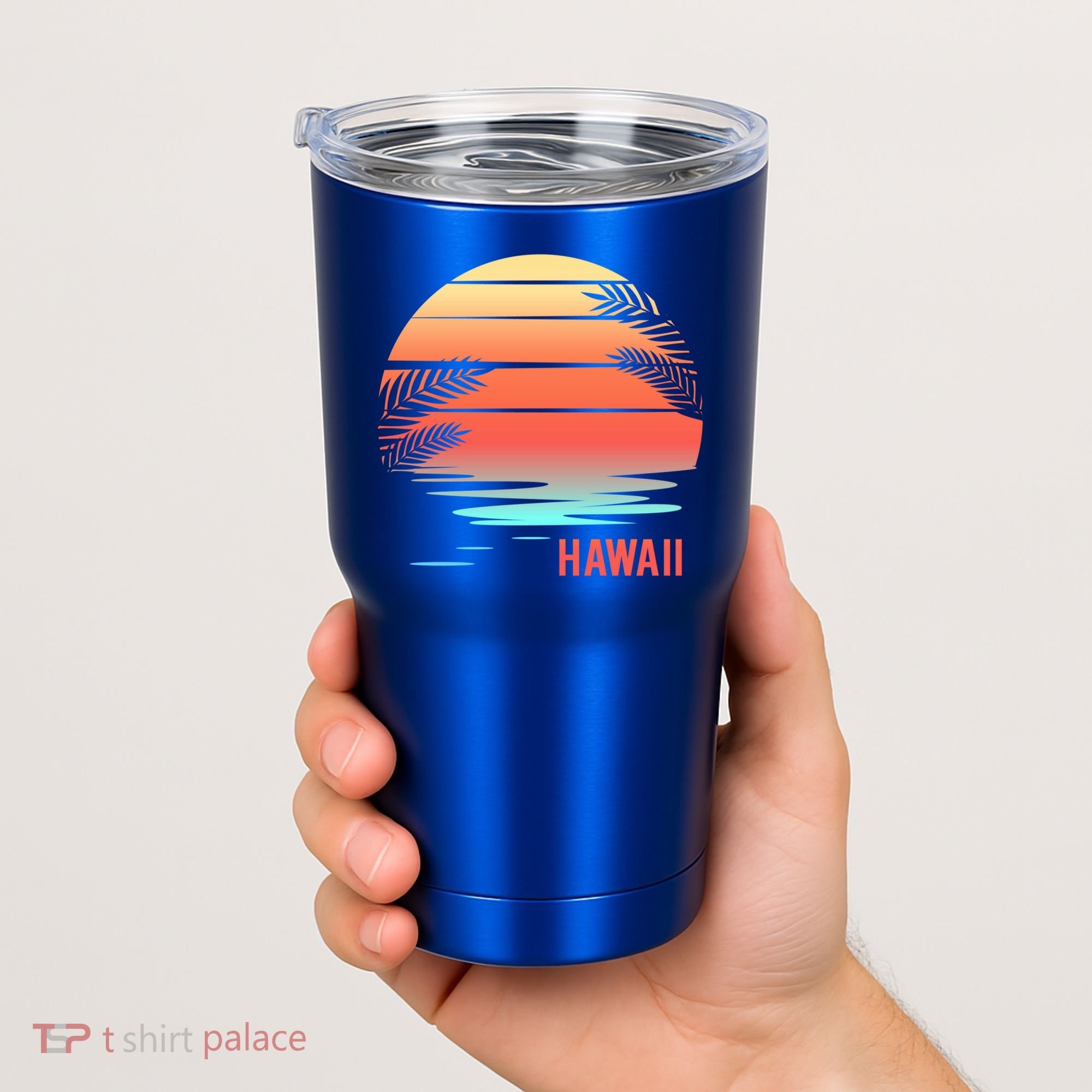 Hawaii Family Vacation Sunset Illustration Gift Tumbler