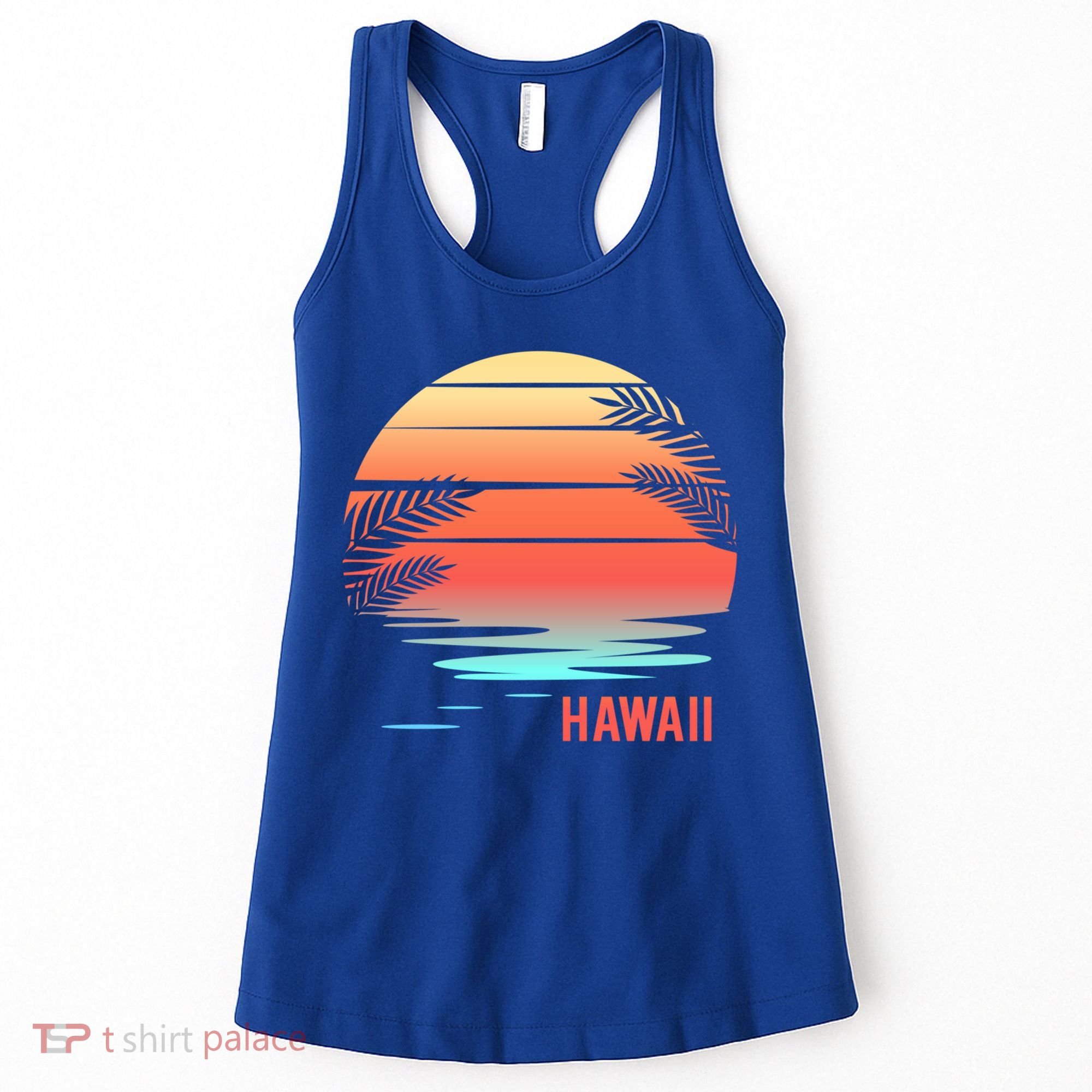 Hawaii Family Vacation Sunset Illustration Gift Women's Tank Top