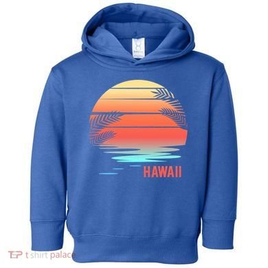 Hawaii Family Vacation Sunset Illustration Gift Toddler Hoodie
