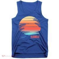 Hawaii Family Vacation Sunset Illustration Gift Tank Top thumb 0