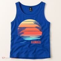 Hawaii Family Vacation Sunset Illustration Gift Tank Top thumb 2