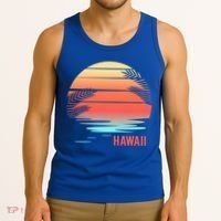 Hawaii Family Vacation Sunset Illustration Gift Tank Top thumb 3