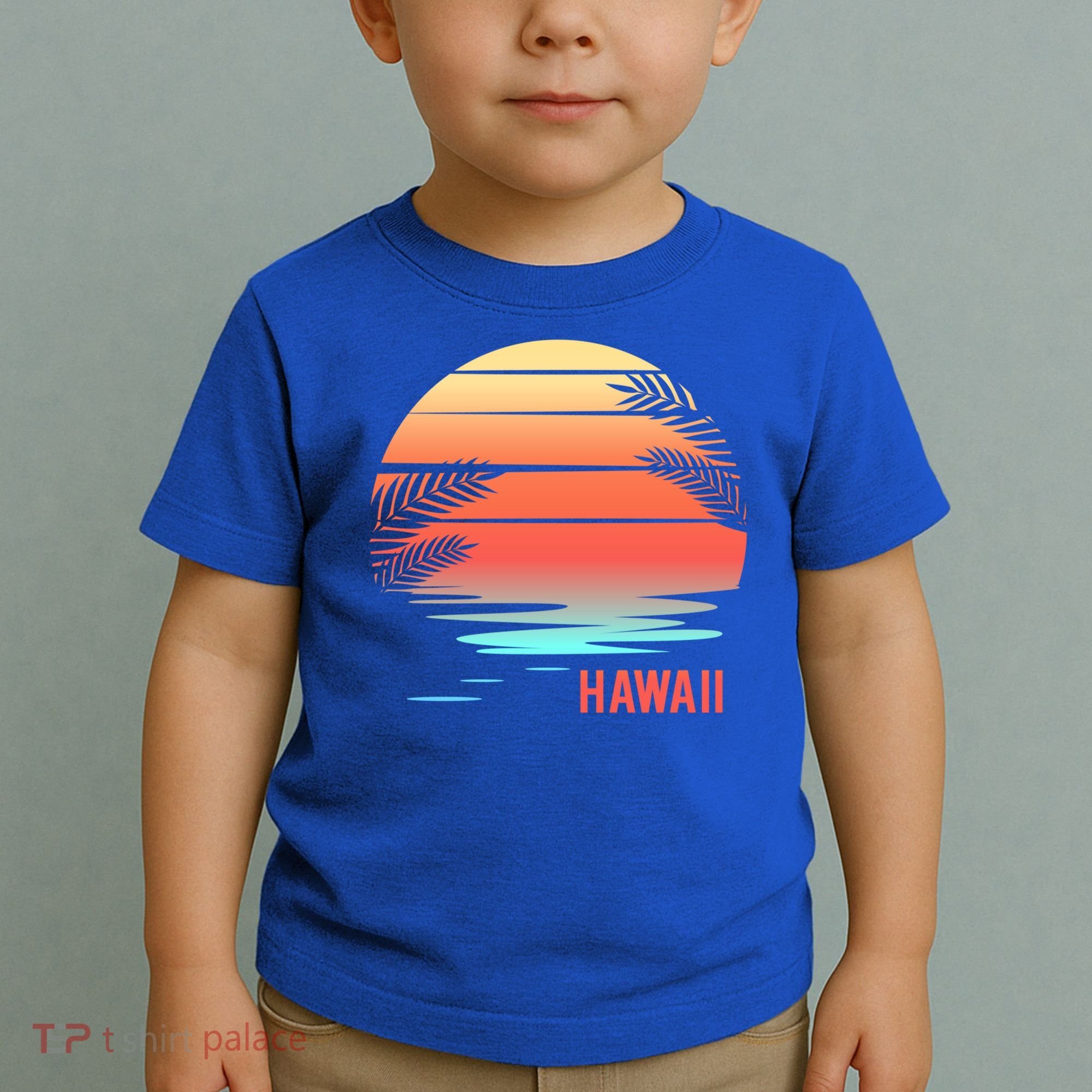 Hawaii Family Vacation Sunset Illustration Gift Toddler T-Shirt