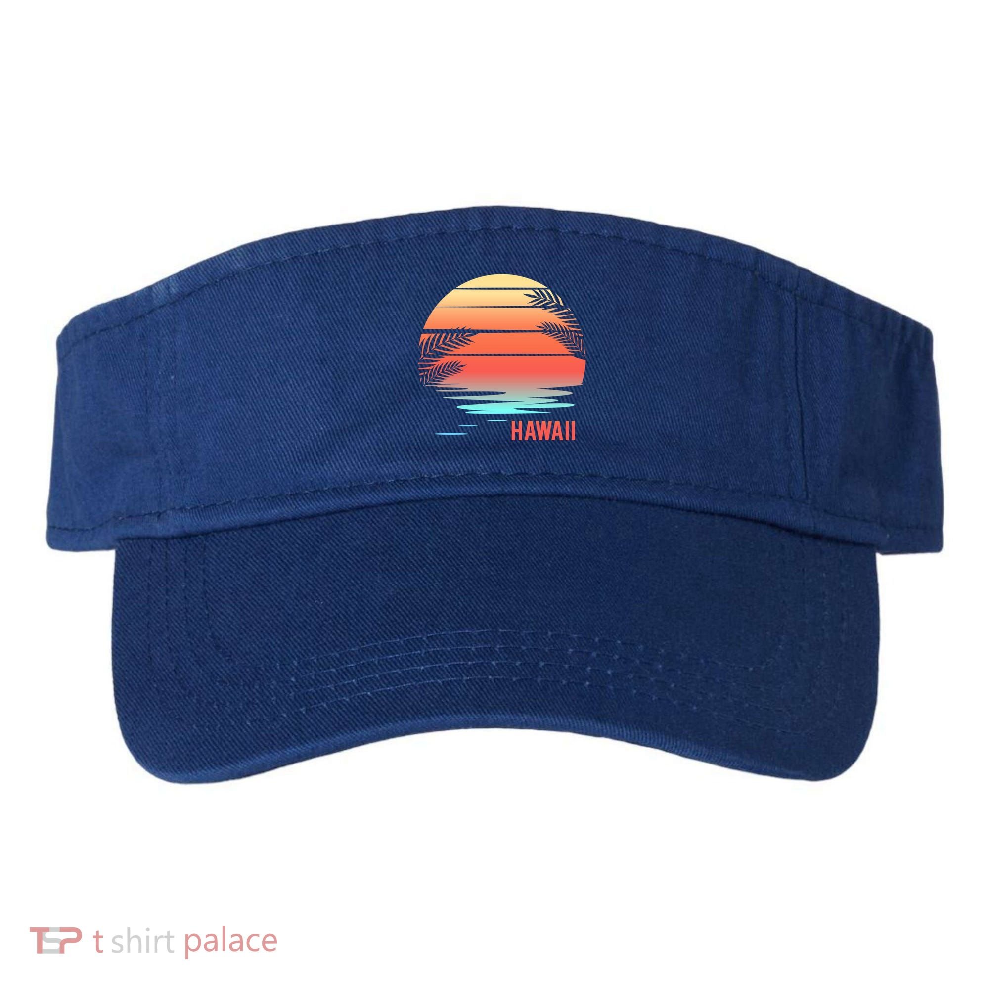 Hawaii Family Vacation Sunset Illustration Gift Visor