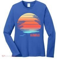 Hawaii Family Vacation Sunset Illustration Gift Women's Long Sleeve Shirt thumb 0