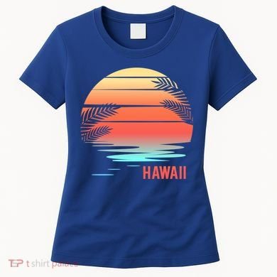 Hawaii Family Vacation Sunset Illustration Gift Women's T-Shirt