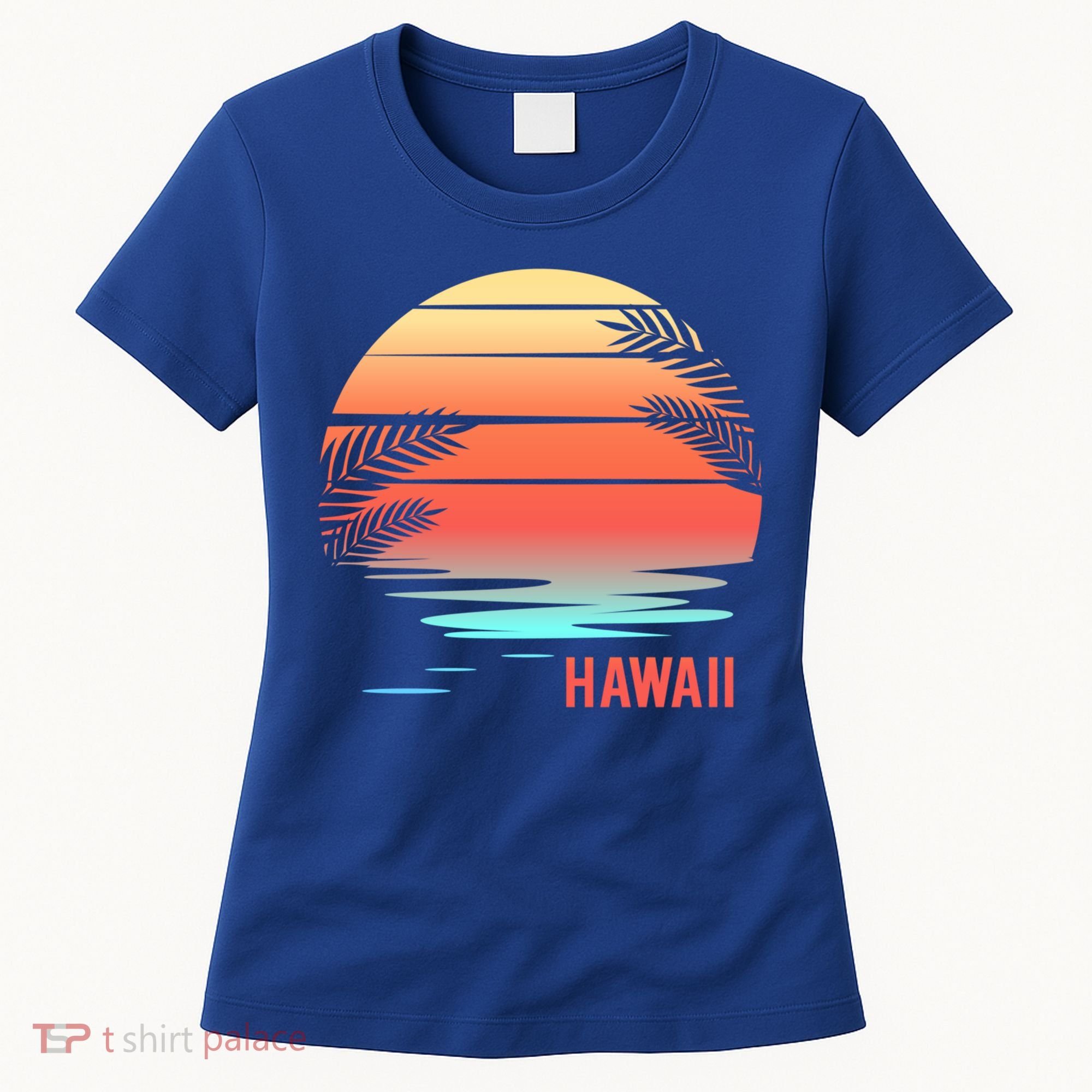 Hawaii Family Vacation Sunset Illustration Gift Women's T-Shirt