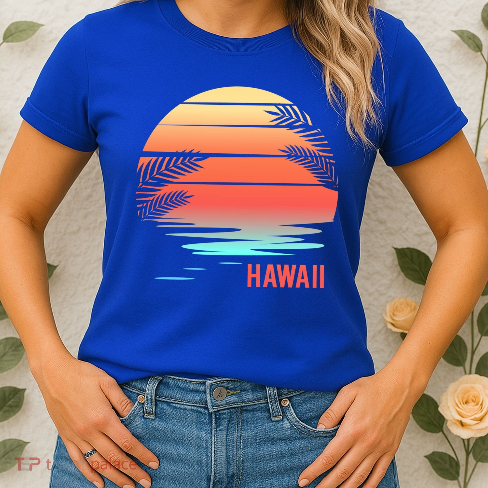 Hawaii Family Vacation Sunset Illustration Gift Women's T-Shirt