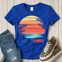 Hawaii Family Vacation Sunset Illustration Gift Women's T-Shirt thumb 3