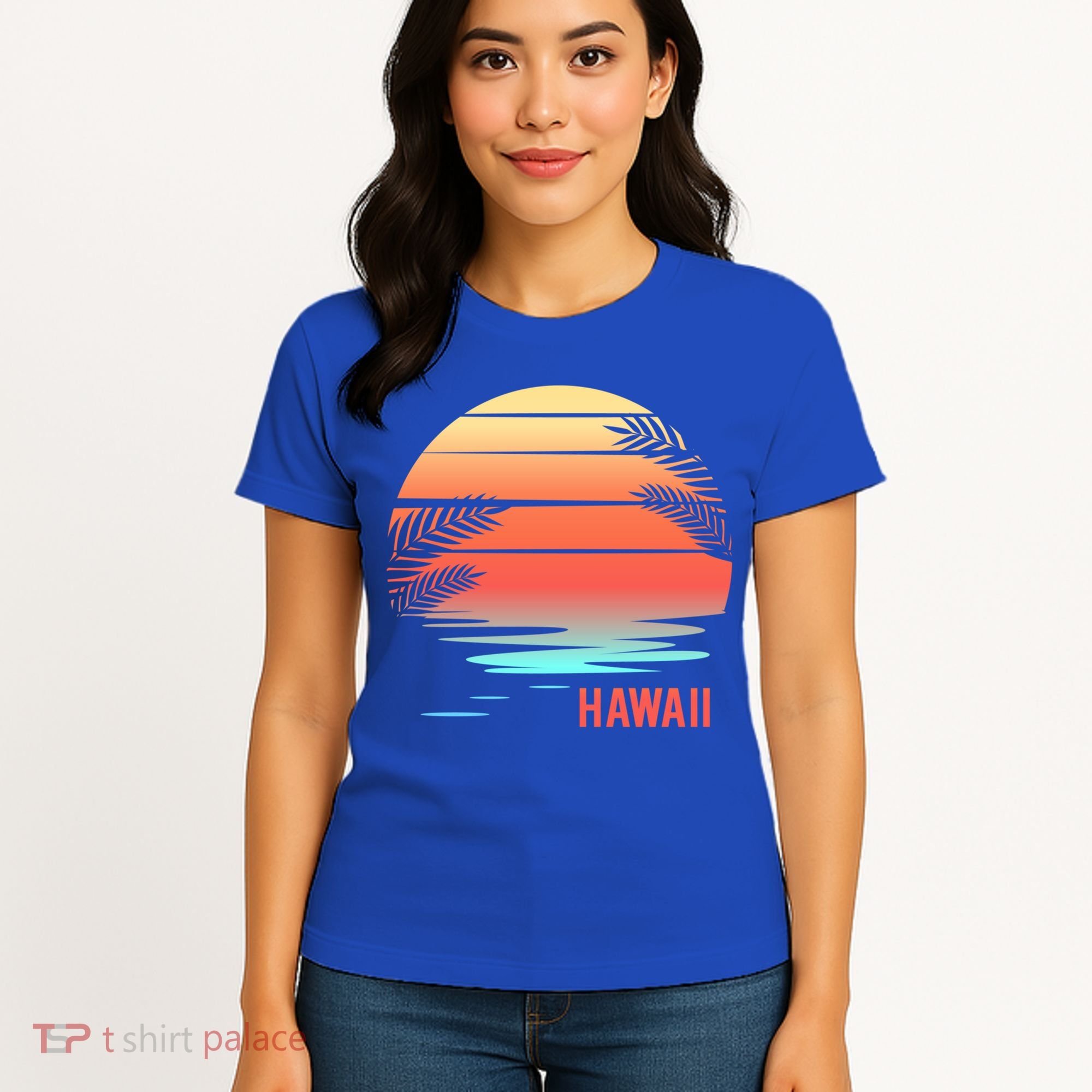 Hawaii Family Vacation Sunset Illustration Gift Women's T-Shirt