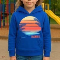 Hawaii Family Vacation Sunset Illustration Gift Kids Hoodie thumb 3