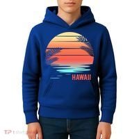 Hawaii Family Vacation Sunset Illustration Gift Kids Hoodie thumb 4