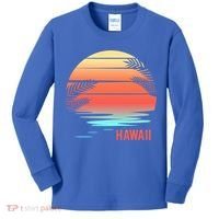 Hawaii Family Vacation Sunset Illustration Gift Kids Long Sleeve Shirt thumb 0