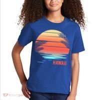 Hawaii Family Vacation Sunset Illustration Gift Kids T-Shirt thumb 2