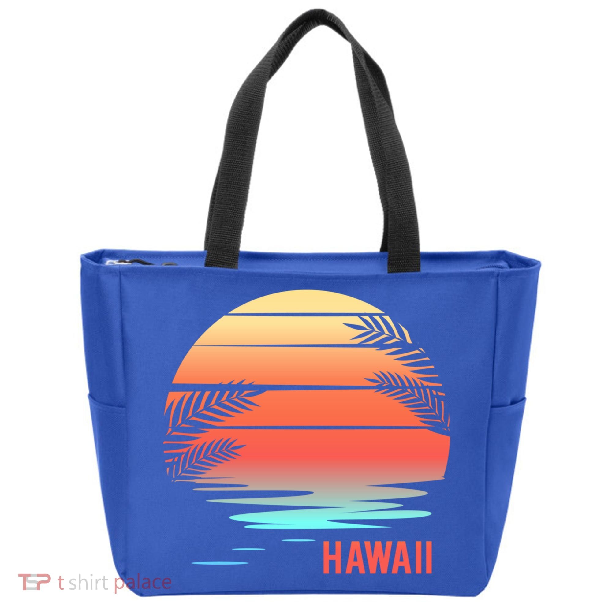 Hawaii Family Vacation Sunset Illustration Gift Tote Bag