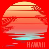 Hawaii Family Vacation Sunset Illustration Gift Santa Hat thumb 1