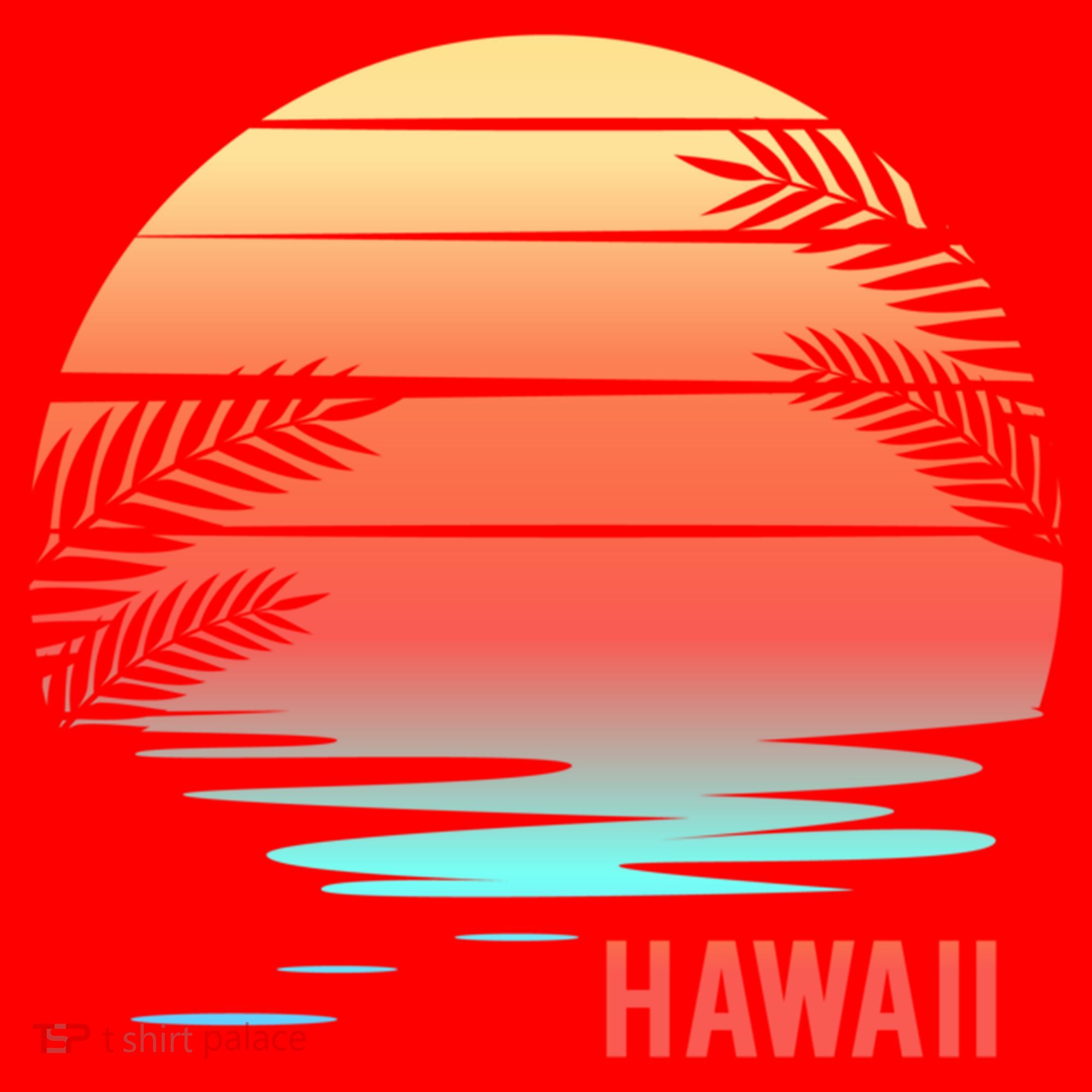 Hawaii Family Vacation Sunset Illustration Gift Santa Hat
