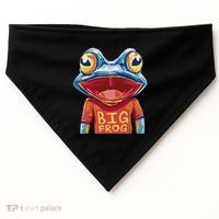 Happy Frog With Big Eyes USA-Made Doggie Bandana thumb 0