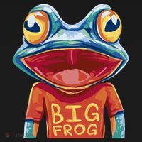 Happy Frog With Big Eyes USA-Made Doggie Bandana thumb 2