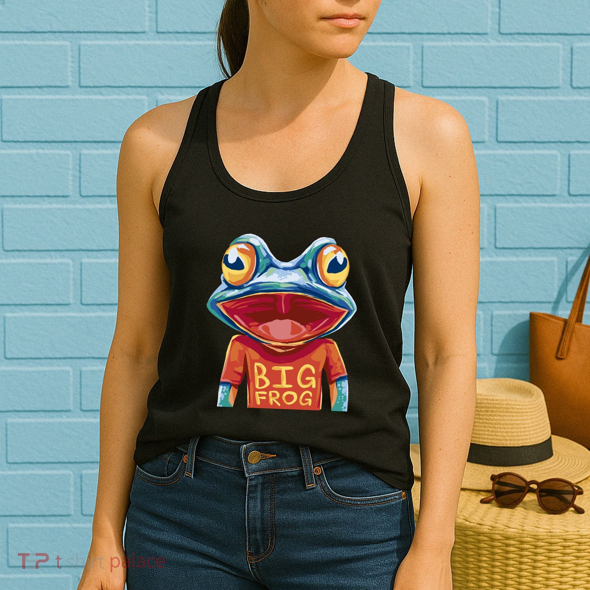 Happy Frog With Big Eyes Women's Tank Top