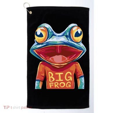 Happy Frog With Big Eyes Golf Towel