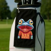 Happy Frog With Big Eyes Golf Towel thumb 2