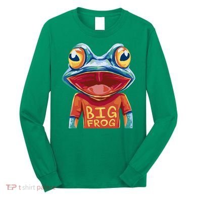 Happy Frog With Big Eyes Long Sleeve Shirt