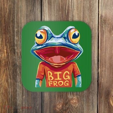 Happy Frog With Big Eyes Coaster