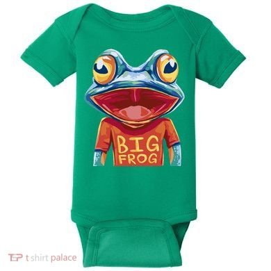 Happy Frog With Big Eyes Baby Bodysuit